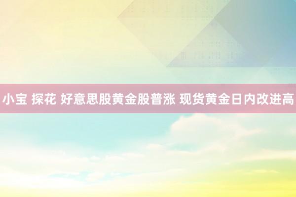 小宝 探花 好意思股黄金股普涨 现货黄金日内改进高