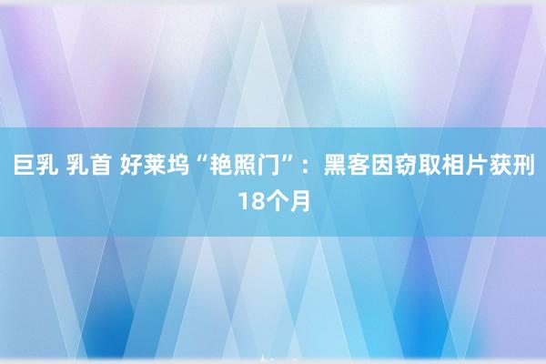 巨乳 乳首 好莱坞“艳照门”：黑客因窃取相片获刑18个月